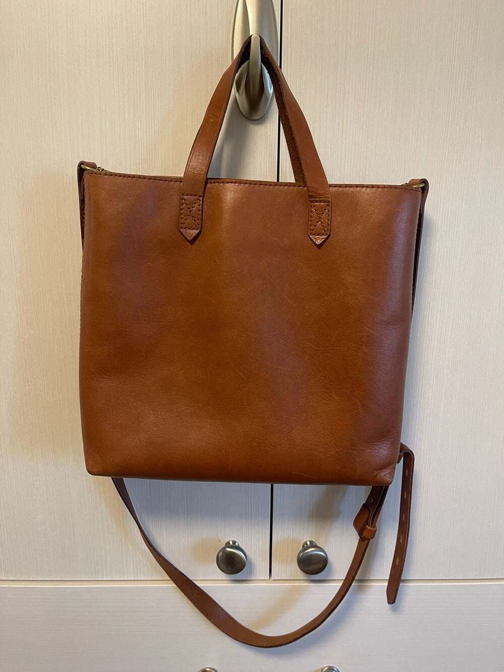 Madewell The Zip-Top Transport Crossbody Leather Bag English Saddle